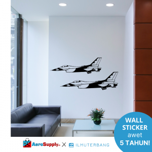 F-16 FIGHTING FALCON FORMATION UPSIDE WALL STICKER PREMIUM - ilmuterbang - Image 2