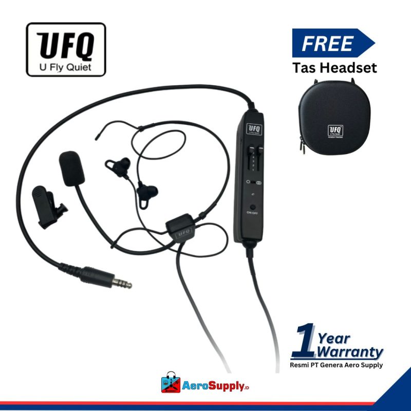 UFQ L2 Hi lite ANR Pilot Headset Helicopter Single Jack Aerosupply